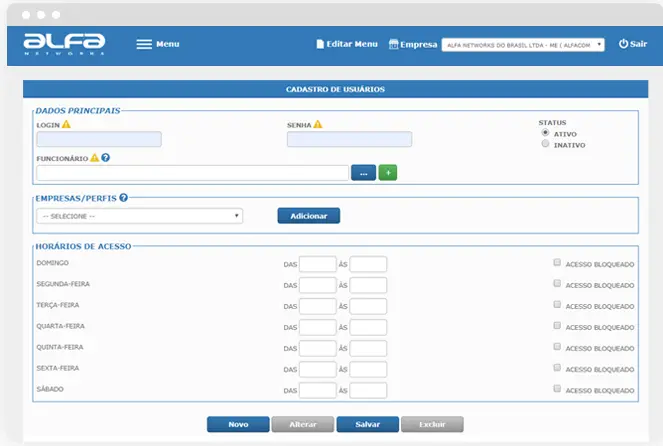 Sistema ERP da Alfa Networks - Mdulo Administrativo