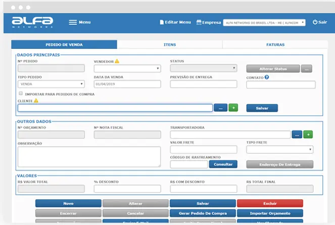 Loja Virtual da Alfa Networks - Mdulo Vendas